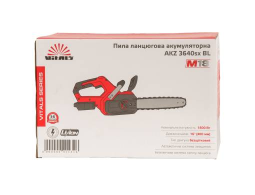 Пила цепная аккумуляторная Vitals AKZ 3640sx BL