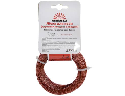 Ліска для тримерів Vitals (кручений квадрат з кордом) 1.4mm*15m