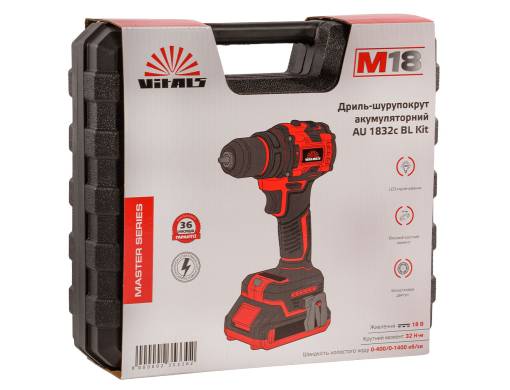 Дриль-шуруповерт акумуляторний Vitals Master AU 1832c BL Kit